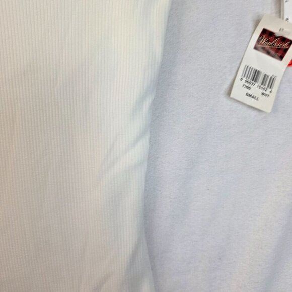 Woolrich Womens Small Ribbed White Button Down Polo USA Retro 1990s Deadstock - Picture 6 of 9